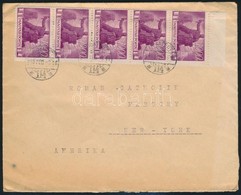 1946 15 X Újjáépítés 1.000P (10 Bélyeg Bélyegzés Nélkül) Levélen New Yorkba - Other & Unclassified