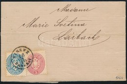 1864 5kr + 10kr Levélen 'SISSEK BAHNHOF' - Laibach - Autres & Non Classés
