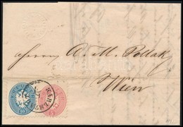 1865 5kr + 10kr Levélen ,,KARLSTADT' - Wien - Other & Unclassified
