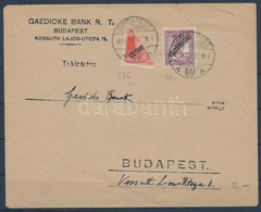 1919 Felezett Károly/Köztársaság Bélyeg Helyi Levélen - Other & Unclassified