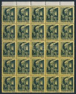 ** 1945 Kisegítő 20f/1f Alapnyomattal, Felülnyomás Nélkül, 25-ös ívdarab / Mi 781 Without Overprint, Block Of 25 - Other & Unclassified