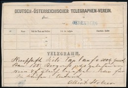 1866 Telegramm (ritka Nyomtatványfajta) OEDENBURG Kék Bélyegzéssel - Otros & Sin Clasificación