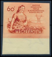 ** 1954 MDP Kongresszus ívszéli Vágott Bélyeg (8.000) - Other & Unclassified