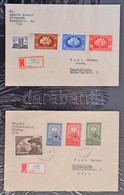 1949-1951 UPU Sor + 80 éves A Magyar Bélyeg Sor 1-1 Ajánlott Levélen, Kartonlapra Feldolgozva (min. 4.300) - Other & Unclassified