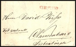 1846 Portós Levél / Unpaid Cover,  Piros / Red 'KARLSTADT'  - Clausenburg - Andere & Zonder Classificatie