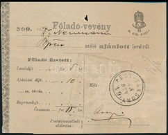 1886 Föladó-vevény Okmánybélyeggel - Andere & Zonder Classificatie