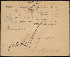 1887 15kr Értéklevél 'BUDAPEST' - Esztergom - Other & Unclassified