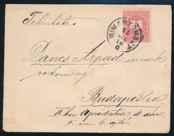 1895 Levél 5kr Bélyeggel 'RIMASZOMBAT' - 'BUDAPEST / VIZIVÁROS' - Other & Unclassified