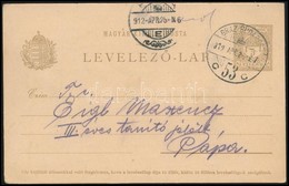 1912 5f Díjjegyes Levelezőlap 'GRAZ-BUDAPEST 53' Mozgóposta Bélyegzéssel - Other & Unclassified