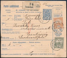 1915 Csomagszállító 36f Bérmentesítéssel 'SZOMOLNOK' - Lándzsásötfalu - Other & Unclassified