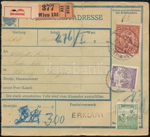 1917 Osztrák Szállítólevél Arató 5f + Fehérszámú Arató 15f Fekbér Lerovással - Other & Unclassified
