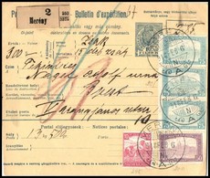 1918 Szállítólevél Arató-Parlament 10f + 50f + 3 X 75f Bérmentesítéssel - Other & Unclassified