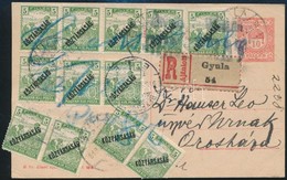 1919 Ajánlott 10f Díjjegyes Levelezőlap Arató/Köztársaság 12 X 5f Díjkiegészítéssel, Békéscsabán Portózva 'GYULA' - Oros - Other & Unclassified