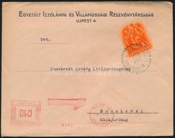 1938 Levél Tungsram Francoityp Bélyegzéssel és Levélzáróval - Autres & Non Classés