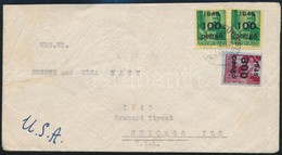 1945 (5. Díjszabás) Levél Chicago-ba Küldve Kisegítő 2 X 100P/12f + 300P/30f Bérmentesítéssel - Other & Unclassified