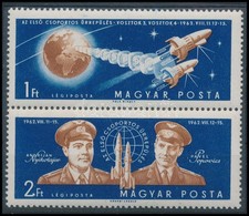 ** 1962 Az Első Csoportos űrrepülés Pár, A 2 Ft ,,kampó' Lemezhibával - Sonstige & Ohne Zuordnung
