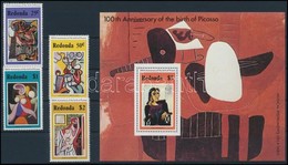 ** 1981 Picasso, Festmények Sor + Blokk,
Picasso, Paintings Set + Block
Mi 76-79 + Mi 12 - Other & Unclassified