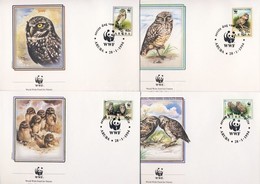 ** 1994 WWF Bagoly Sor + 4 Db FDC Mi 134-137 - Autres & Non Classés