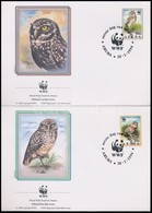 ** 1994 WWF: Baglyok Sor 4 Db FDC-n + Sor Mi 134-137 (40c Hátoldalán Betapadás) - Other & Unclassified