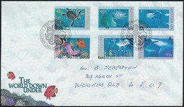 1995 Tengeri állatvilág öntapadós Sor Mi 1517-1522 FDC-n - Other & Unclassified