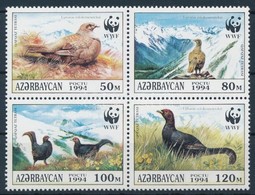 ** 1994 WWF Kaukázusi Nyírfajd Sor 4 FDC-n + Négyestömb Mi 161-164 - Andere & Zonder Classificatie