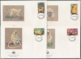 1984 WWF Aranylangur Sor Mi 840-843 4 FDC - Andere & Zonder Classificatie