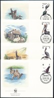 1988 WWF Pelikán Sor Mi 637-640 4 Db Fdc-n - Autres & Non Classés