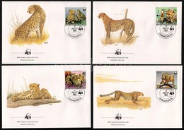 1984 WWF Gepárd Sor Mi 957-960 A 4 Db FDC-n - Autres & Non Classés