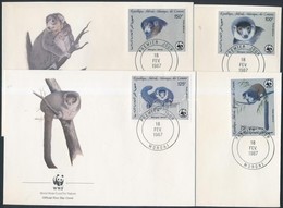 1987 WWF: Hamvas Maki Sor Mi 792-795 4 FDC-n - Autres & Non Classés