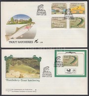 1989 Pisztrángok Sor FDC-n Mi 153-156 + Blokk FDC-n Mi 4 - Otros & Sin Clasificación