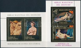 ** 1975 Aktfestmények Blokksor,
Nude Paintings Blockset
Mi 182-189 - Otros & Sin Clasificación