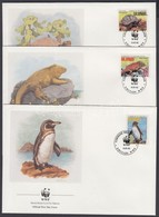 ** 1992 WWF élővilág Bélyegek Egy Sorból (halvány Gépszínátnyomat) + Ugyanazok Az értékek 4 FDC-n Mi 2207-2209 + 2212 - Otros & Sin Clasificación