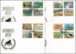 1993-1997 Veszélyeztetett állatok I-III, V 4 Klf Sor FDC-n - Otros & Sin Clasificación