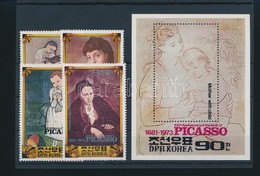 ** 1982 Picasso, Festmény Sor + Blokk,
Picasso, Painting Set + Block
Mi 2219-2122 + Mi 111 - Other & Unclassified