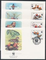 1987 WWF Mandarin Kacsa Sor 4 FDC-n Mi 2865-2868 - Otros & Sin Clasificación