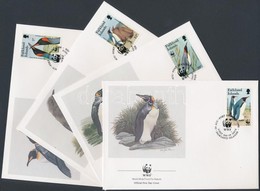 1991 WWF Királypingvin Sor WWF értékei Mi 538-541 4 FDC - Andere & Zonder Classificatie