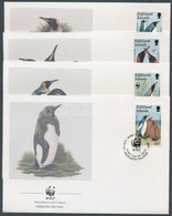 1991 WWF Pingvinek Bélyegek Egy Sorból Mi 538-541 4 FDC - Otros & Sin Clasificación