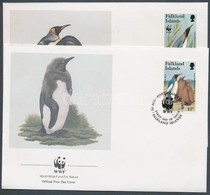 1991 WWF Pingvinek Bélyegek Egy Sorból Mi 540-541 2 FDC - Otros & Sin Clasificación