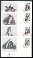 1991 WWF: Király Pingvin 4 érték Mi 538-541 4 Db FDC-n - Autres & Non Classés