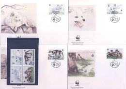 ** 1993 WWF Sarki Róka Sor Négyestömbben Mi 1202-1205 + 4 FDC - Other & Unclassified