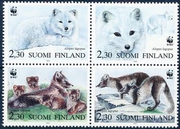 ** 1993 WWF Sarki Rókák Négyestömb + 4 FDC Mi 1202-1205 - Otros & Sin Clasificación