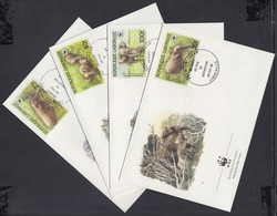 1988 WWF Erdei Elefánt Sor Mi 1009-1012 4 FDC - Autres & Non Classés