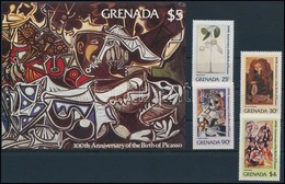 ** 1981 Picasso, Festmények Sor + Blokk,
Picasso, Paintings Set + Block
Mi 1091-1094 + Mi 95 - Otros & Sin Clasificación