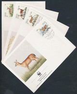 1992 WWF Szarvasok Sor WWF-es értékei Mi 739-742 4 FDC-n - Autres & Non Classés