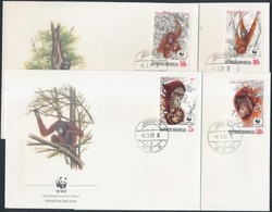 1989 WWF: Orángután Sor Mi 1291-1294 4 FDC-n - Autres & Non Classés