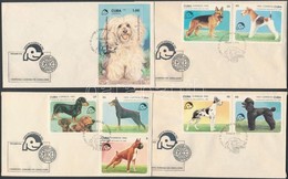 1992 Kinológiai Egyesület Szimpóziuma Sor Mi 3558 + Blokk Mi 128 4 Db FDC-n - Autres & Non Classés