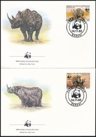 1983 WWF: Keskenyszájú Orrszarvú Sor Mi 985-988 + FDC-n - Otros & Sin Clasificación