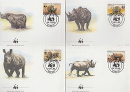 1983 WWF: Orrszarvú Sor Mi 985A-988A 4 Db FDC-n - Other & Unclassified