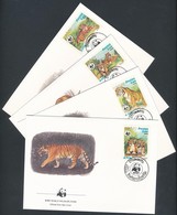 1984 WWF Tigris Sor Mi 706-709 4 FDC - Autres & Non Classés