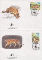 1984 WWF Tigris Sor Mi 706-709 4 FDC-n - Otros & Sin Clasificación